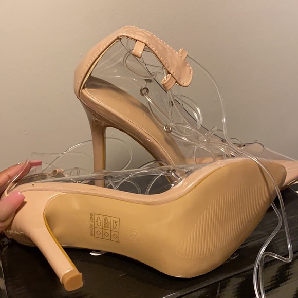 Clear/nude lace up heels! - Picture 2 of 2